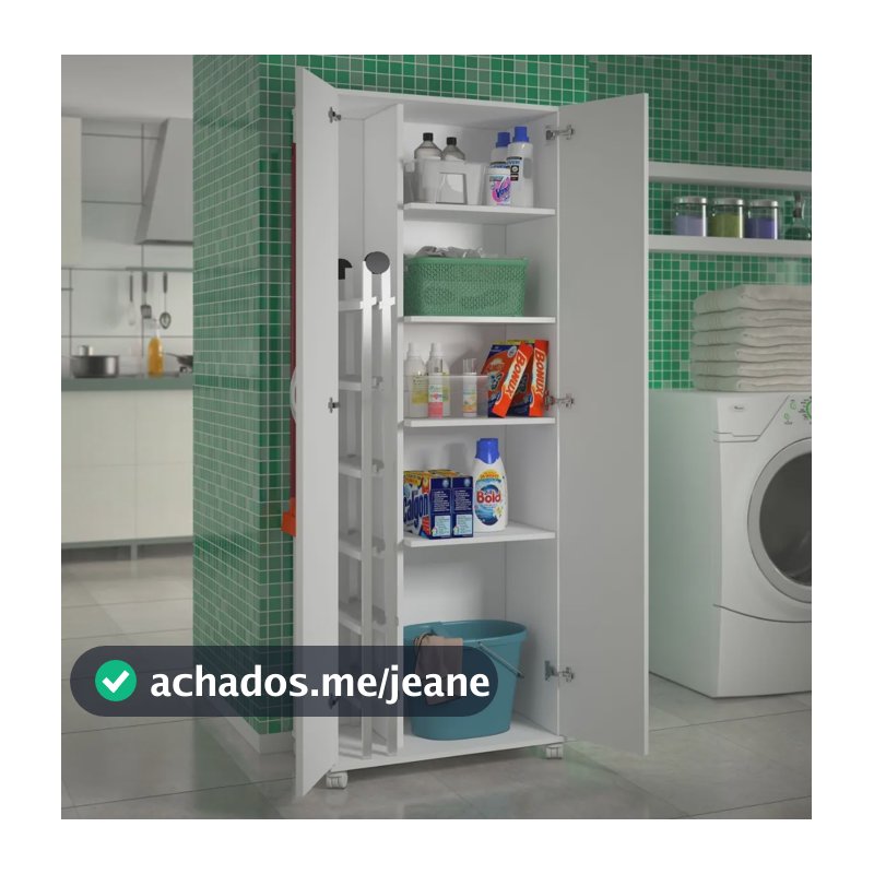 Clickforte dispensa lavanderia porta vassouras armário alto organizador Branco