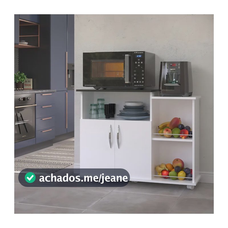 AJL Móveis frufeira balcão de cozinha suporte lindo microondas forno cor preto