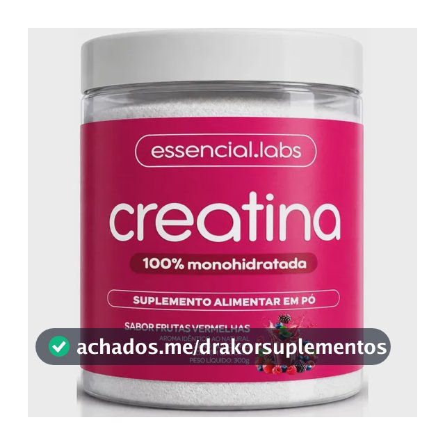 CREATINA MONOHIDRATADA 100% Pura - Sabor Frutas Vermelhas - 300g