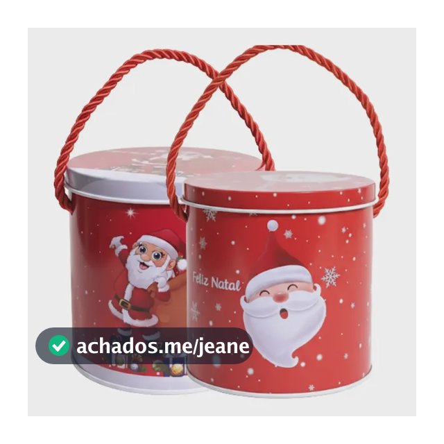 Kit Com 4 Latas Decorativas Natalina Papai Noel 11x11cm Vermelho 1.2v