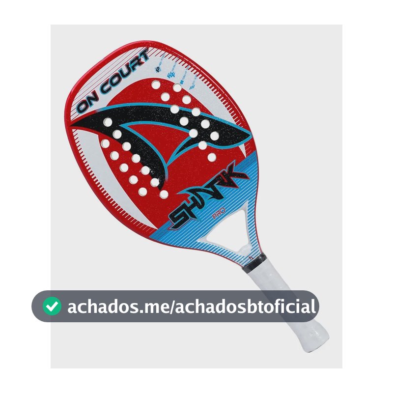 Raquete De Beach Tennis Shark On Court Fib Vidro+carb - 2022 Branco/vermelho