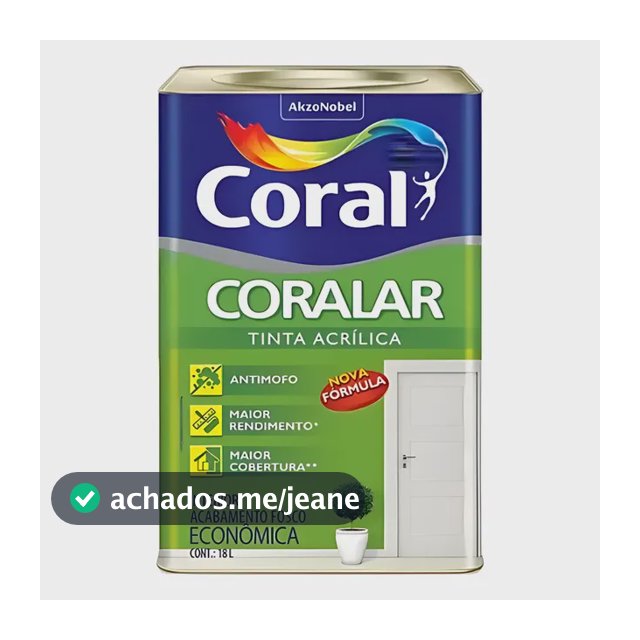 Tinta Coralar Anti Mofo Acrilica Coral Escolha Sua Cor!!