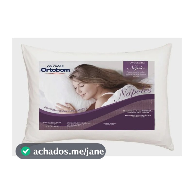 Travesseiro De Cabeça Ortobom Nápoles Inodoro 100% Conforto