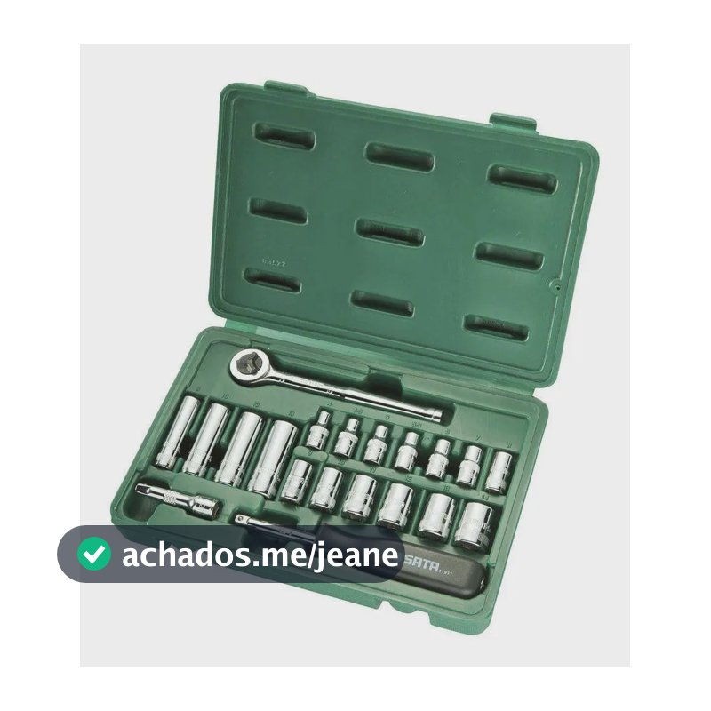 Jogo De Soquete Sextavado 1/4pol Com 20 Peças St09522 Sata Cor Prateado