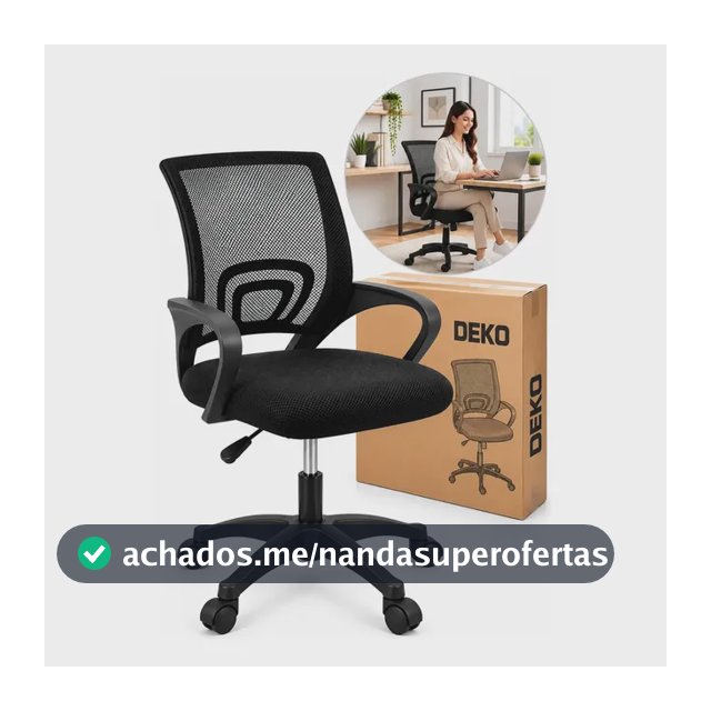 Cadeira De Escritório Giratória Estofada Preta Ergonomica Cor Preto Material Do Estofamento Algodão