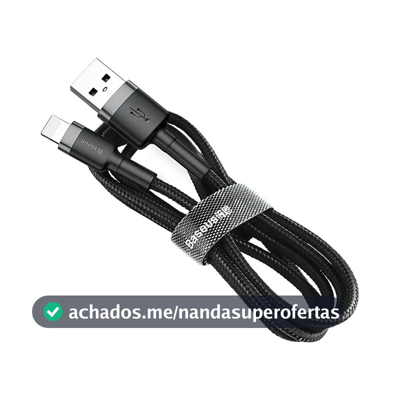 Cabo Usb P/ Lightning iPhone Baseus Cafule 1.5a 2m Cor Preto