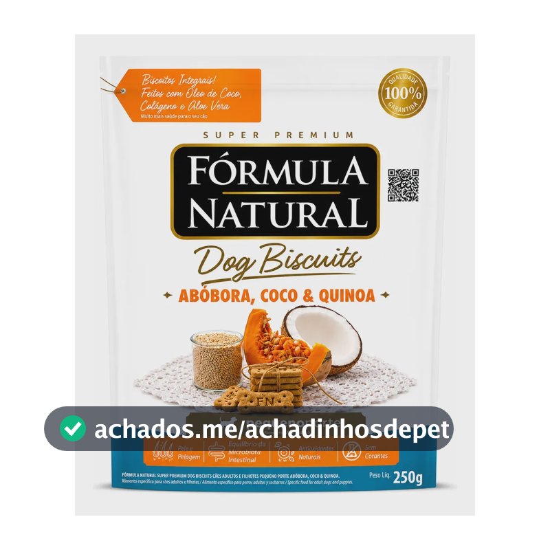 Petisco Fórmula Natural Dog Biscuits Abóbora Rp 250g