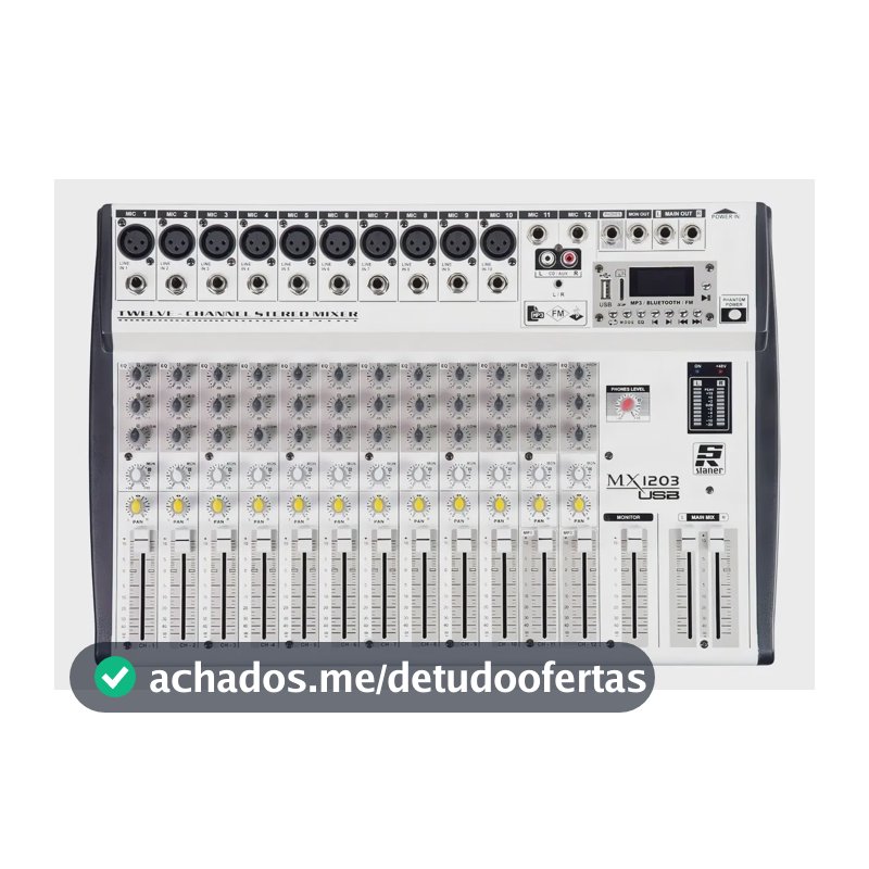 Misturador De Audio 12 Canais - Mx12 Usb Com Efeitos Staner