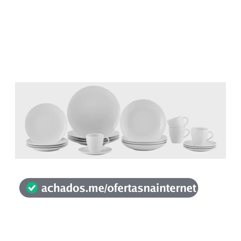 Jogo De Jantar Tramontina Porcelana Silvia 20 Peças Branco Lisa