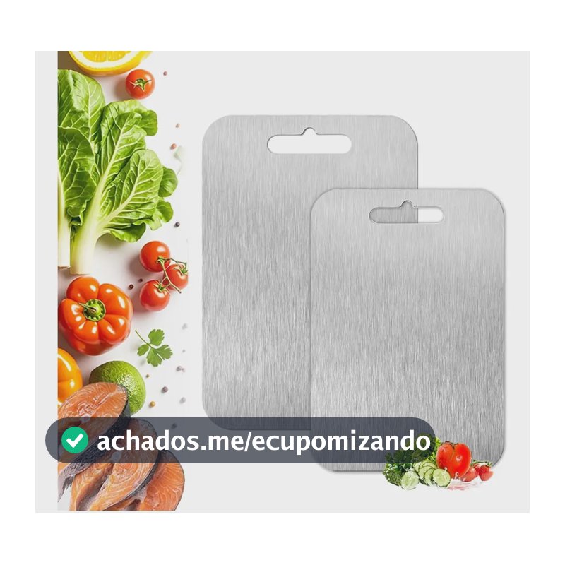 Qualidade Tábuas Corte Titânio 2 Peças Para Cozinha,24/29cm Liso Prateado