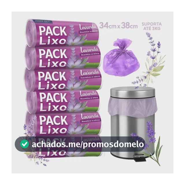 Kit 6 Saco De Lixo Perfumado Lavanda 240 Un Banheiro E Pia