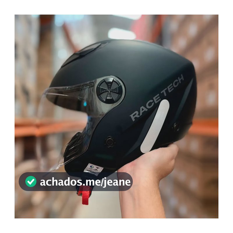 Capacete Race Tech Play Aberto Preto Fosco Tamanho 58 Preto Fosco Monocolor Fosco 58