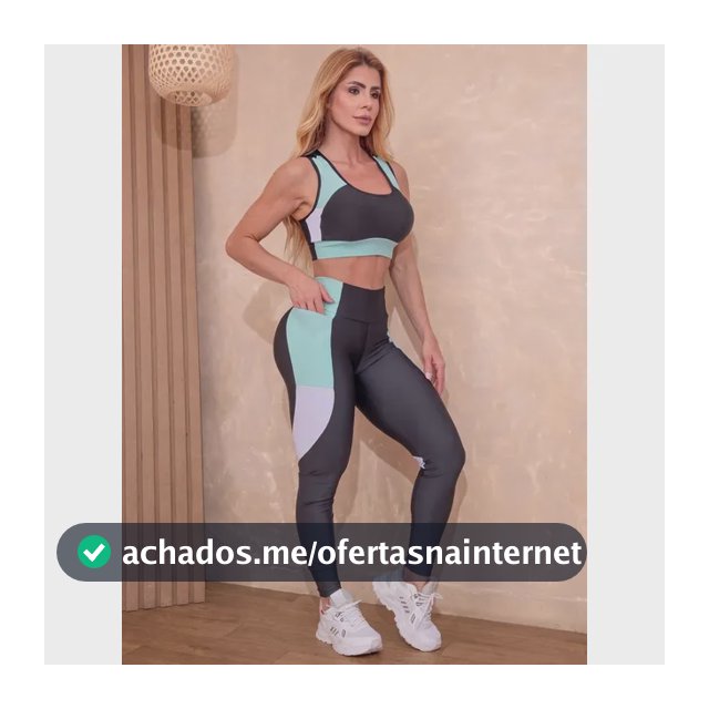 Conjunto Academia Feminino Calça Legging Cropped Sem Bojo