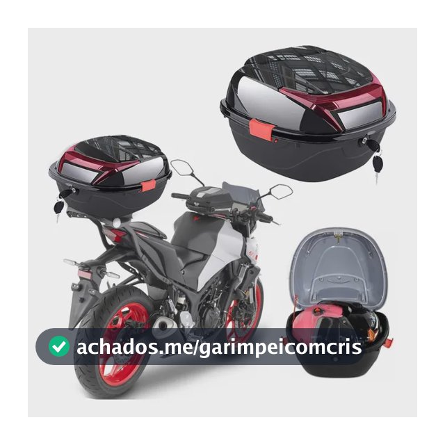 Baú Traseiro Para Moto 28l Com Encosto