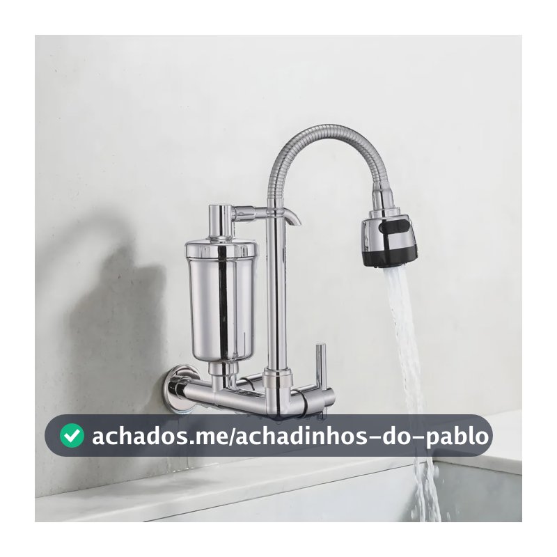 Torneira De Parede Com Filtro Para Cozinha Flexível Parede Prateado Parede