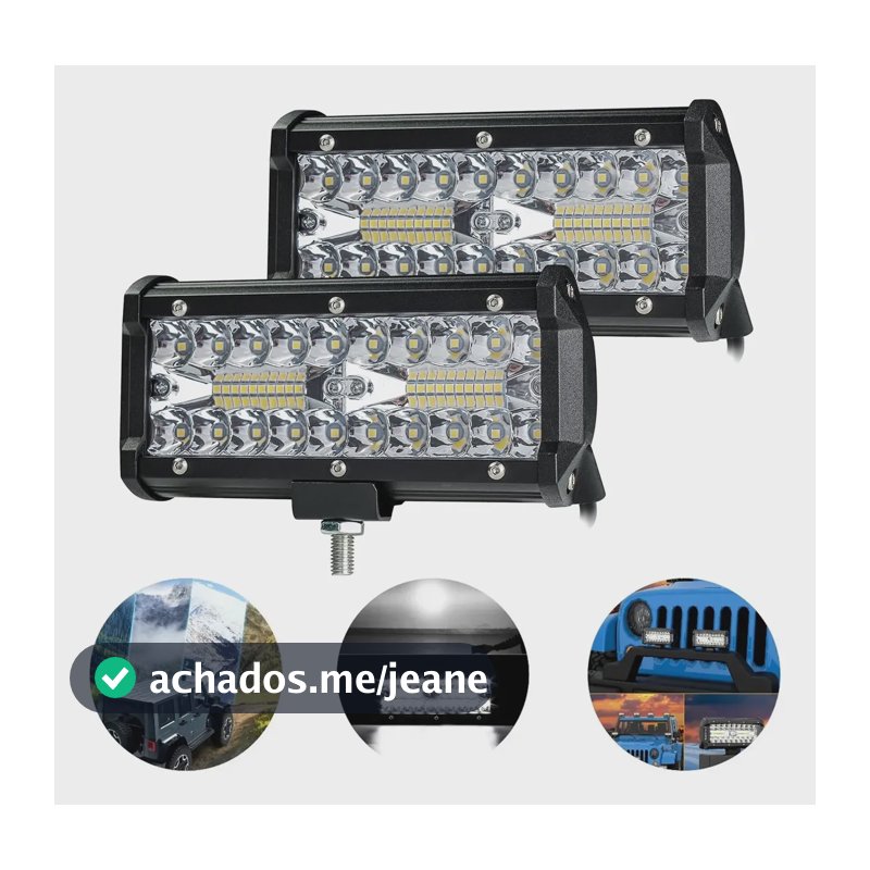 Farol Milha Led Caminhão 120w 12/24v Retangular Universal