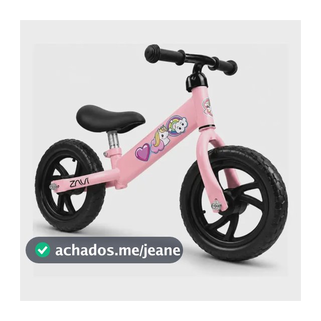 Bicicleta De Equilíbrio Infantil Sem Pedal Zavi Unicórnio - Rosa