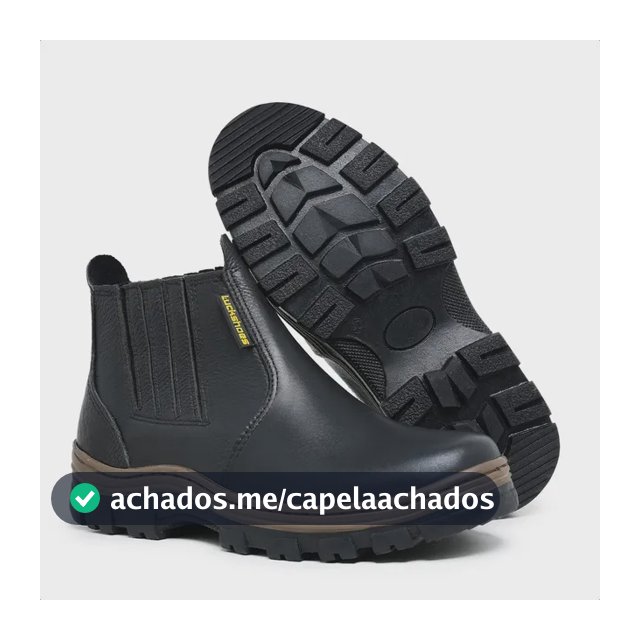 Bota Botina Em Couro Trabalho Ou Passeio Conforto Resistente Preto 41 Br