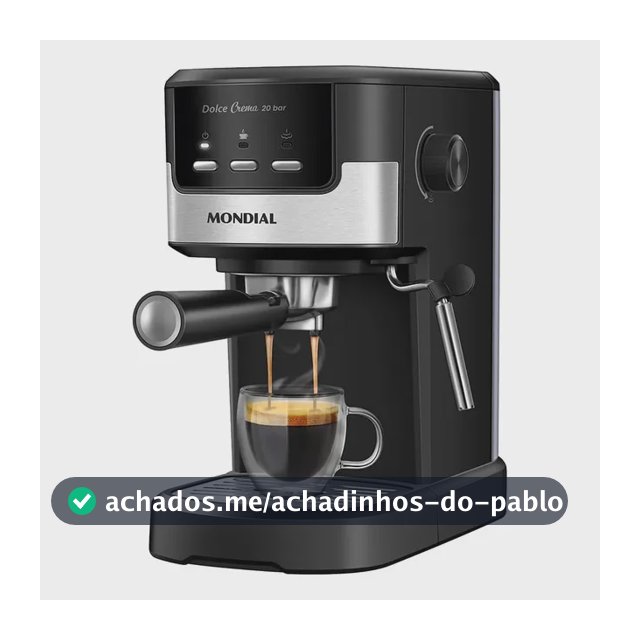 Cafeteira Espresso Dolce Crema 20 Bar Mondial Preto/Inox 1200W C-21-E-CNP