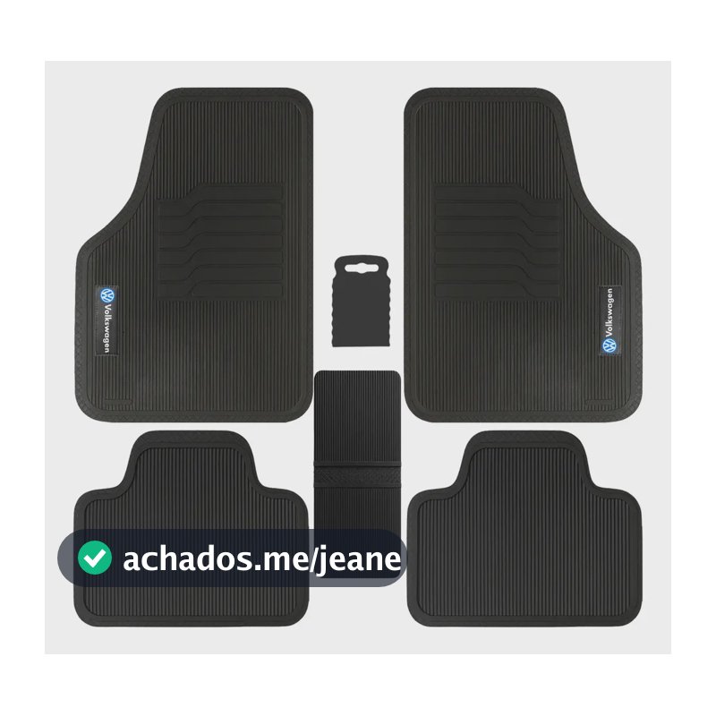 Jogo Tapete Personalizado Carro Borracha Volkswagen Bordado 5 Peças Voyage 2009 A 2012