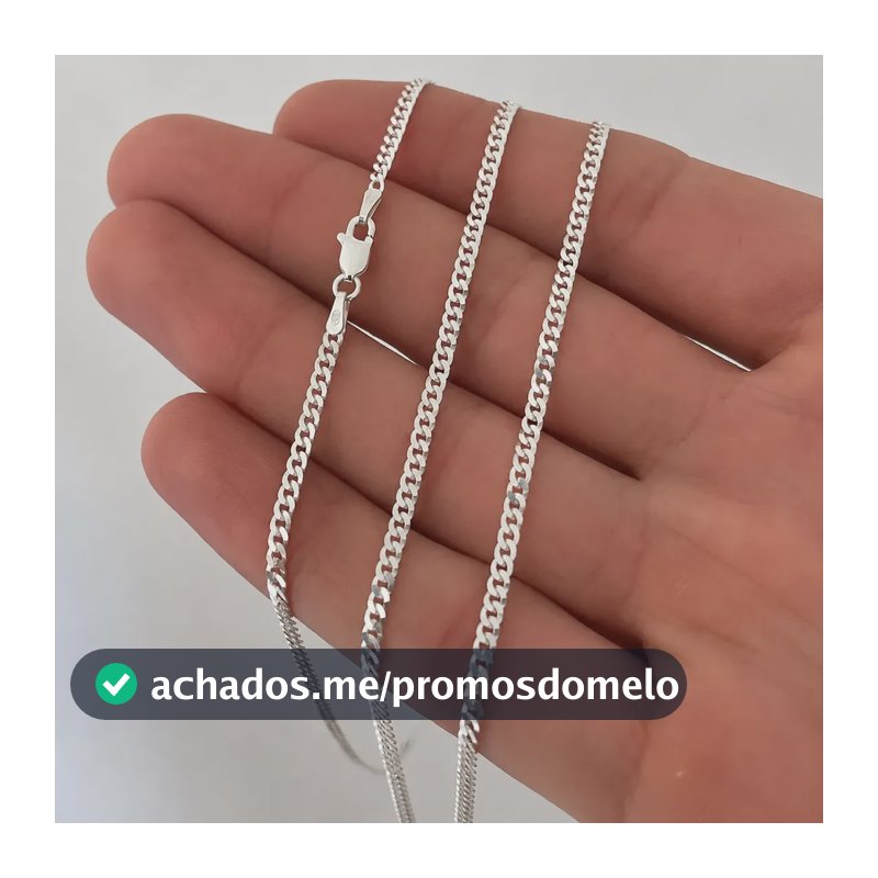 Corrente Masculina Grumet Prata 925 Italiana Legitima 2mm Tamanho - 70cm