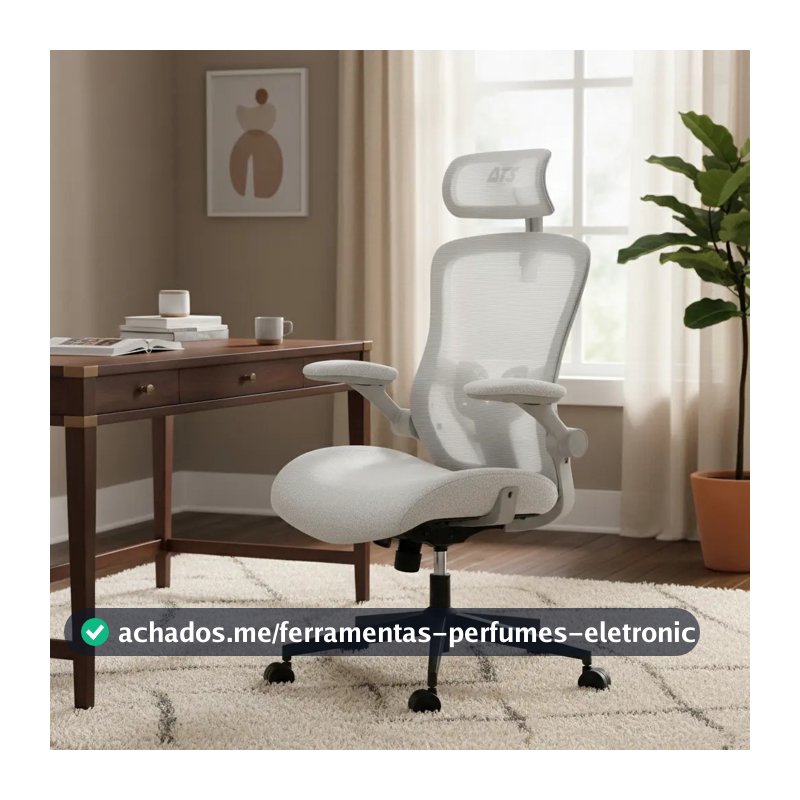 Cadeira Gamer DT3 Vita Super H Encosto Reclinável Apoio Cabeça Mesh Cinza