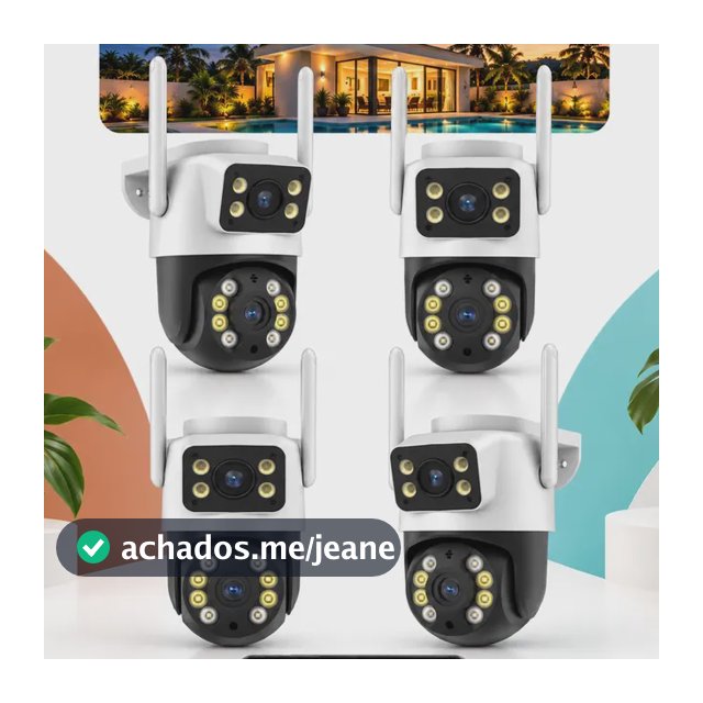 Kit 4 Câmera Lente Dupla Segurança Residencial Visão Noturna Branco