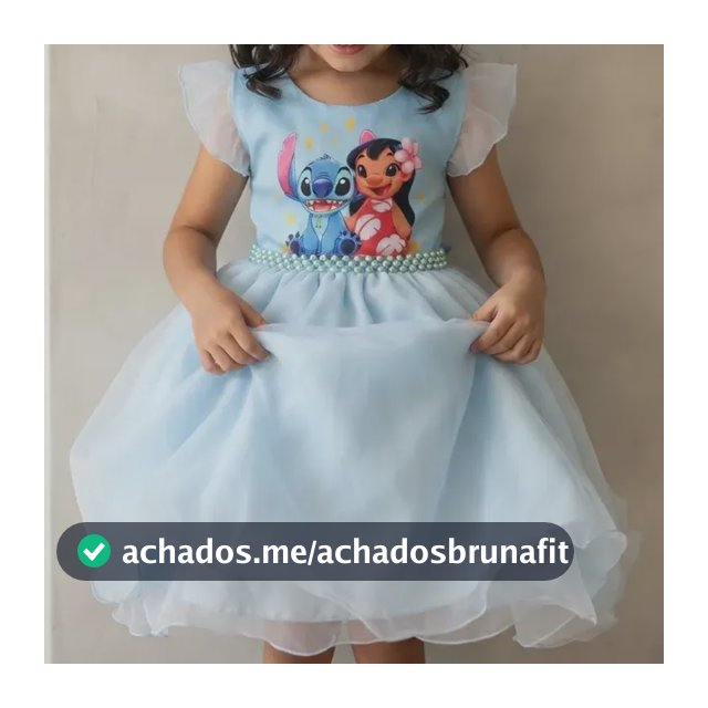 Vestido Infantil Rosa Stitch De Luxo Tematico