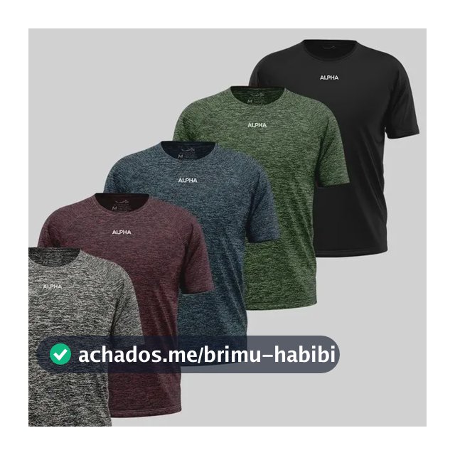 Kit 5 Camisetas Dry Essential Alpha Masculina