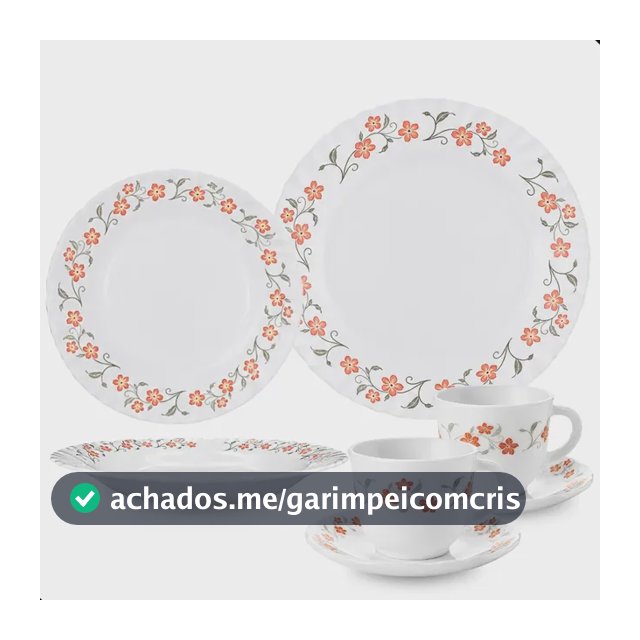 Aparelho De Jantar E Chá/café 20 Peças Vidro Opaline Branco Branco Floral