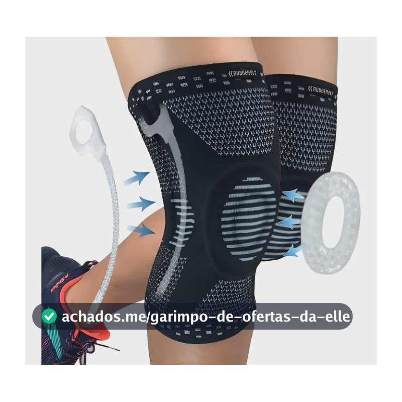 Joelheira De Compressão Elástica Ortopedica Crossfit Premium Cor Preto Tamanho M