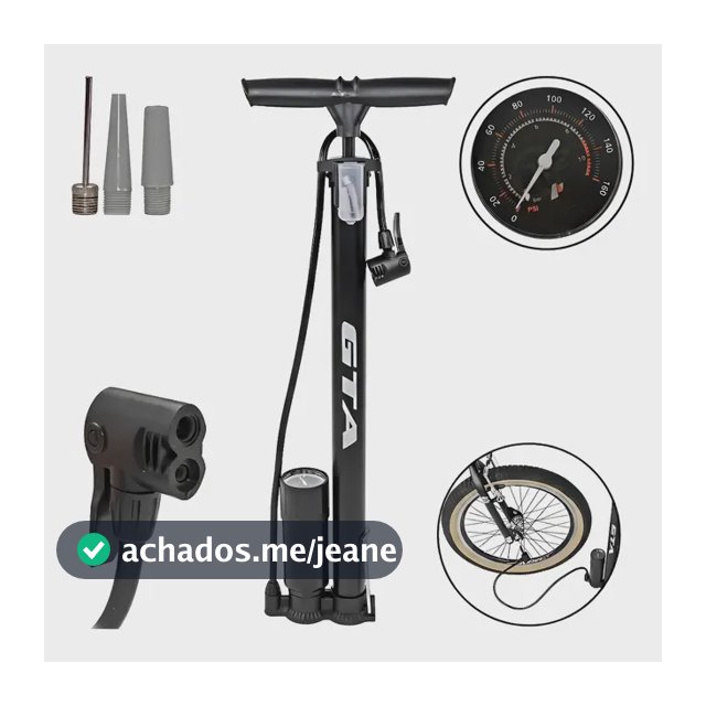 Bomba Ar Pneu Bicicleta Carro Moto 160psi Alumínio Manômetro Preto