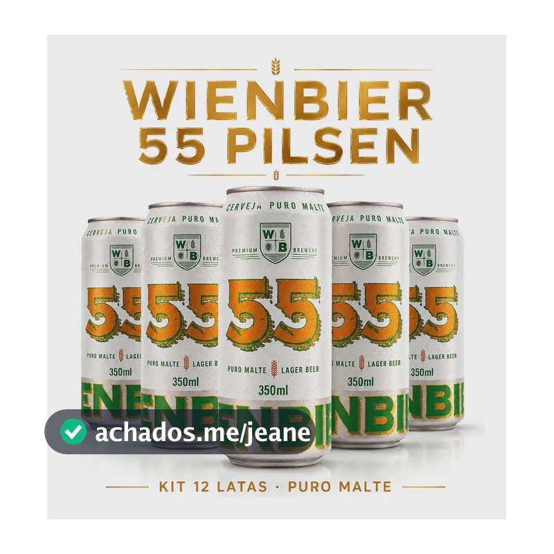 Cerveja Wienbier 55 Puro Maltedourado Lata 350ml 12 U 12 Pacotes