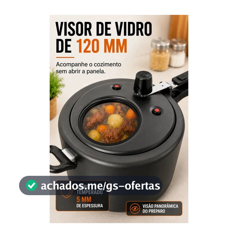Panela Pressão Visor Mta Grafite 4,5 Litros Antiaderente