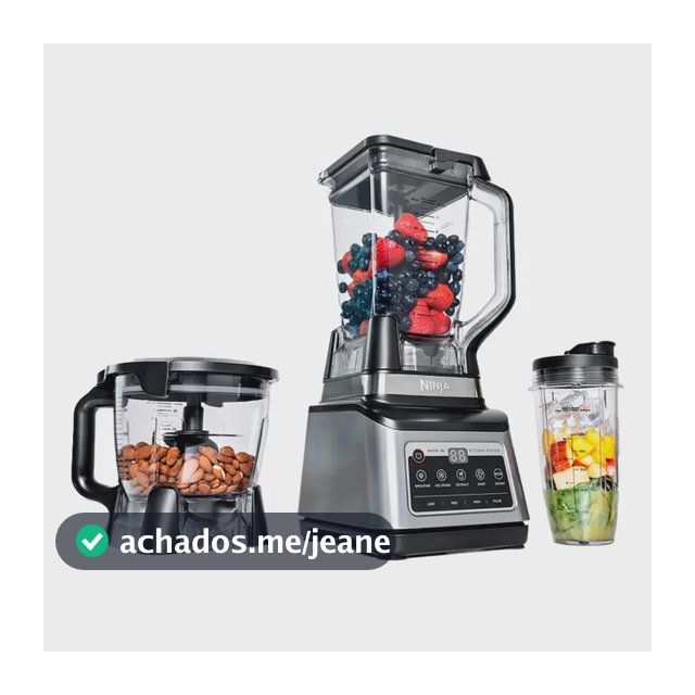 Liquidificador Ninja Kitchen System 3 em 1 Processador e Triturador Jarras de 2,2 Litros e 700ml 1.200W 110V