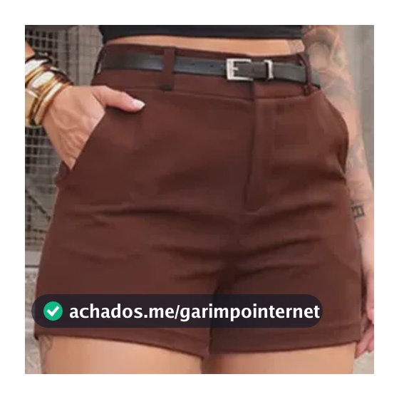 Shorts Alfaiataria Feminino Social Cintura Alta Bolsos Verão