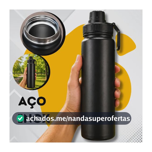 Garrafa De Água Termica 800ml Café Inox Copo Frio E Quente Preto