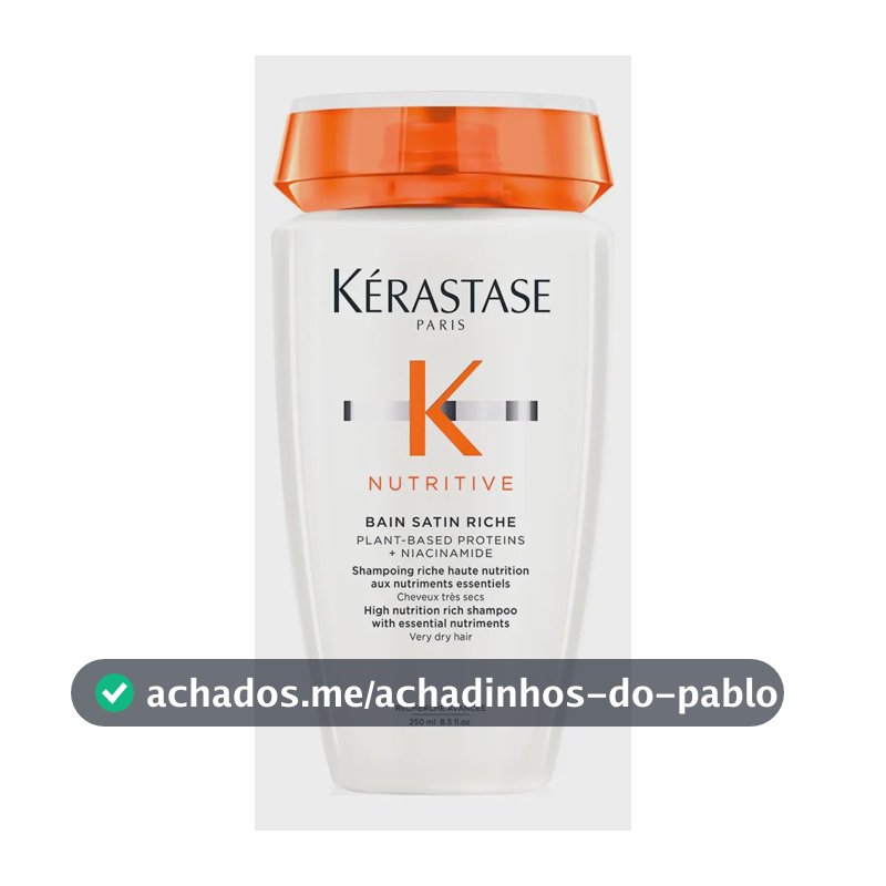Shampoo Kérastase Nutritive Bain Satin Riche Cabelos Secos 250ml
