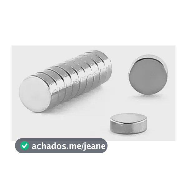 Ímã Neodímio Ø 6x2 Mm N35 100 Unidades