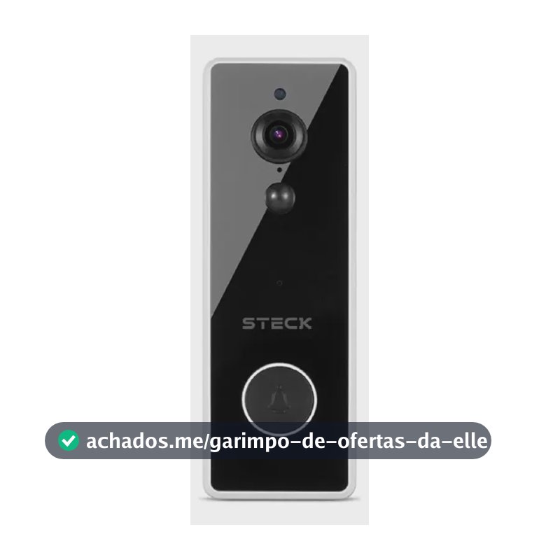 Porteiro Inteligente Com Campainha, Ambiente Conectado Steck Preto/branco 127v