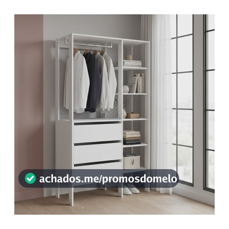 Closet 03 Gavetas Db001 Branco Pp Milani Store Branco Branco