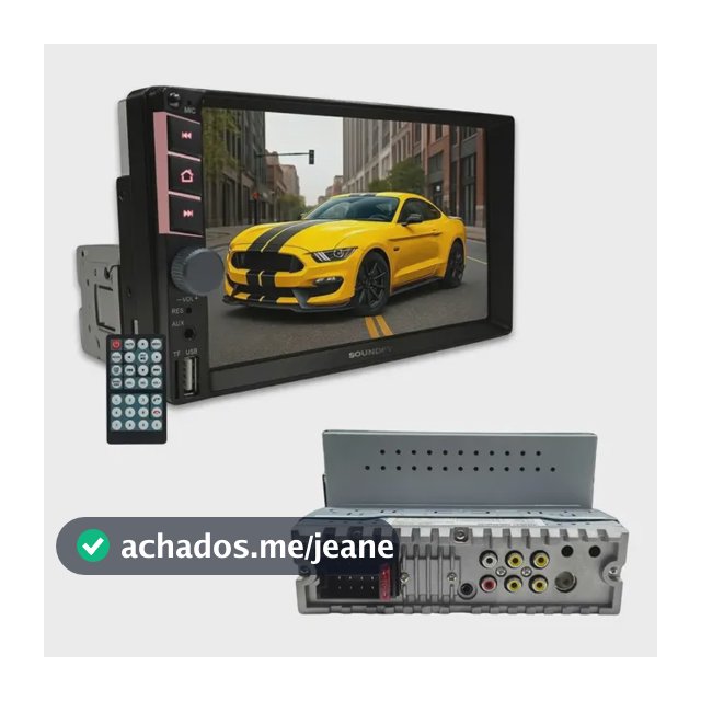 Central Multimídia Universal Mp5 1 Din 7 C/ Espelhamento Via Cabo Mp5 Soundfy Tela Capacitiva