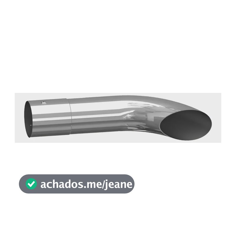 Ponteira Escapamento Caminhão Cromada 4 Polegad Curva 43cm Prata