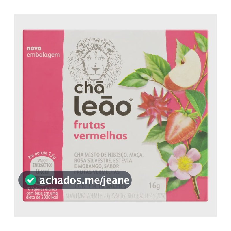 Chá Leão Frutas Vermelhas Sachê 10 Unidades 16g