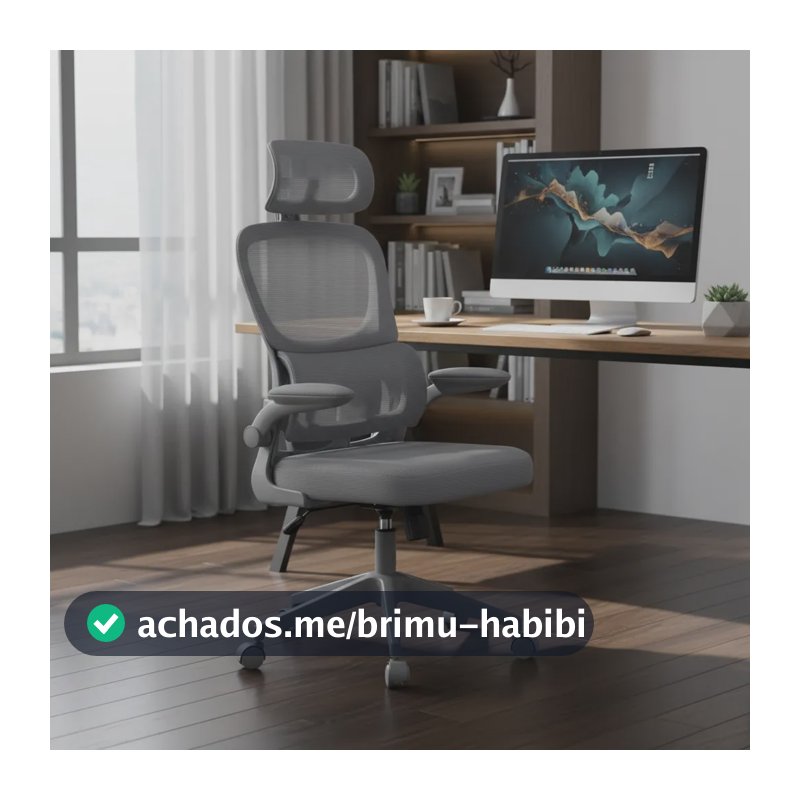 Cadeira Ergonomica Escritorio Giratória Executiva Tela Mesh Cinza
