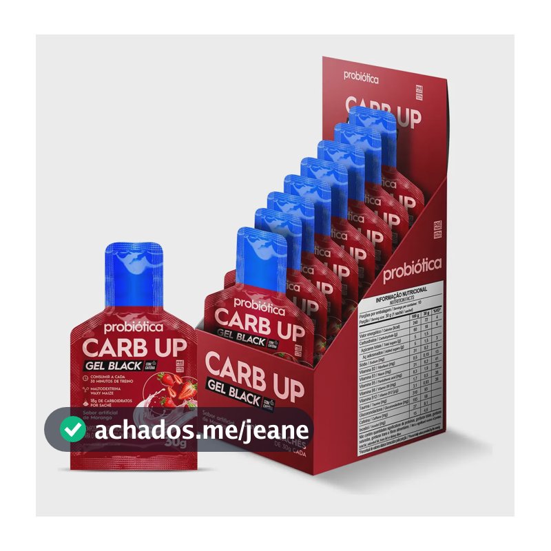 Carboidrato Carb Up Black Gel 10x30g Probiótica Morango Silvestre Energia Rápida