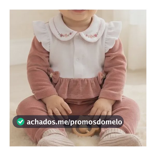 Macacão Plush Bebe Menina Isa Inverno