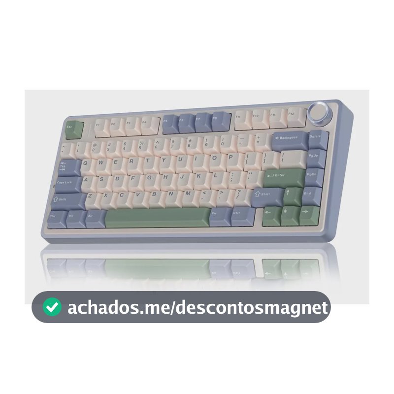 Teclado Mecânico Aula F75 Sem fio Tri-Mode 2.4ghz/Bluetooth/Usb-C RGB 75%