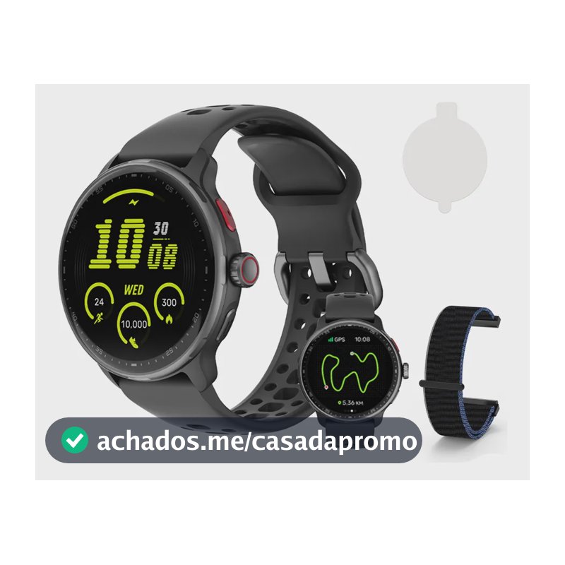 Relógio Inteligente Gps Smartwatch Amoled 3atm Sport Gps Caixa Preto