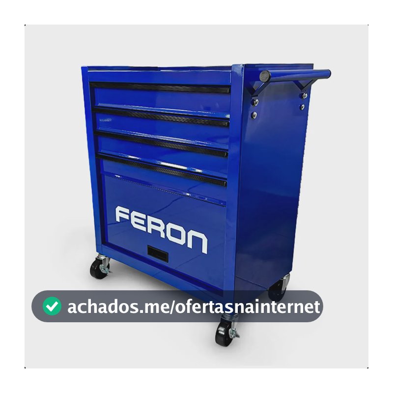 Carrinho Para Ferramentas Metálico 4 Gavetas Reforçado Feron Azul